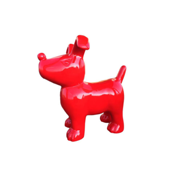 Abstrakt Roter Hund Figur Statue Skulptur Deko Garten Design Statuen