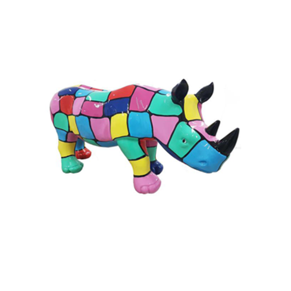 Abstrakt Nashorn Figur Statue Skulptur Deko Garten Design Statuen