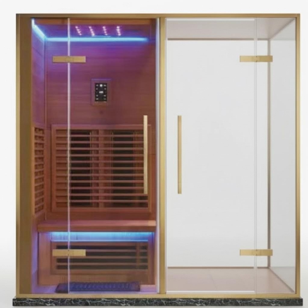 Dampfsauna Sauna 2-in-1 Wellnesskabine Saunaraum Heimsauna 200x100 cm