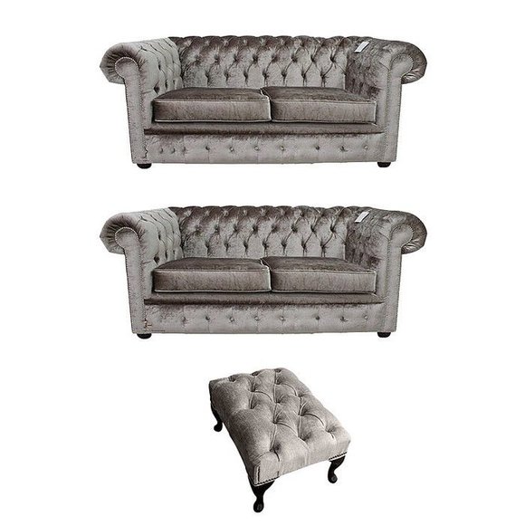 Chesterfield Sofagarnitur Set Polster Sitz Sofa Couch Garnitur 2+2