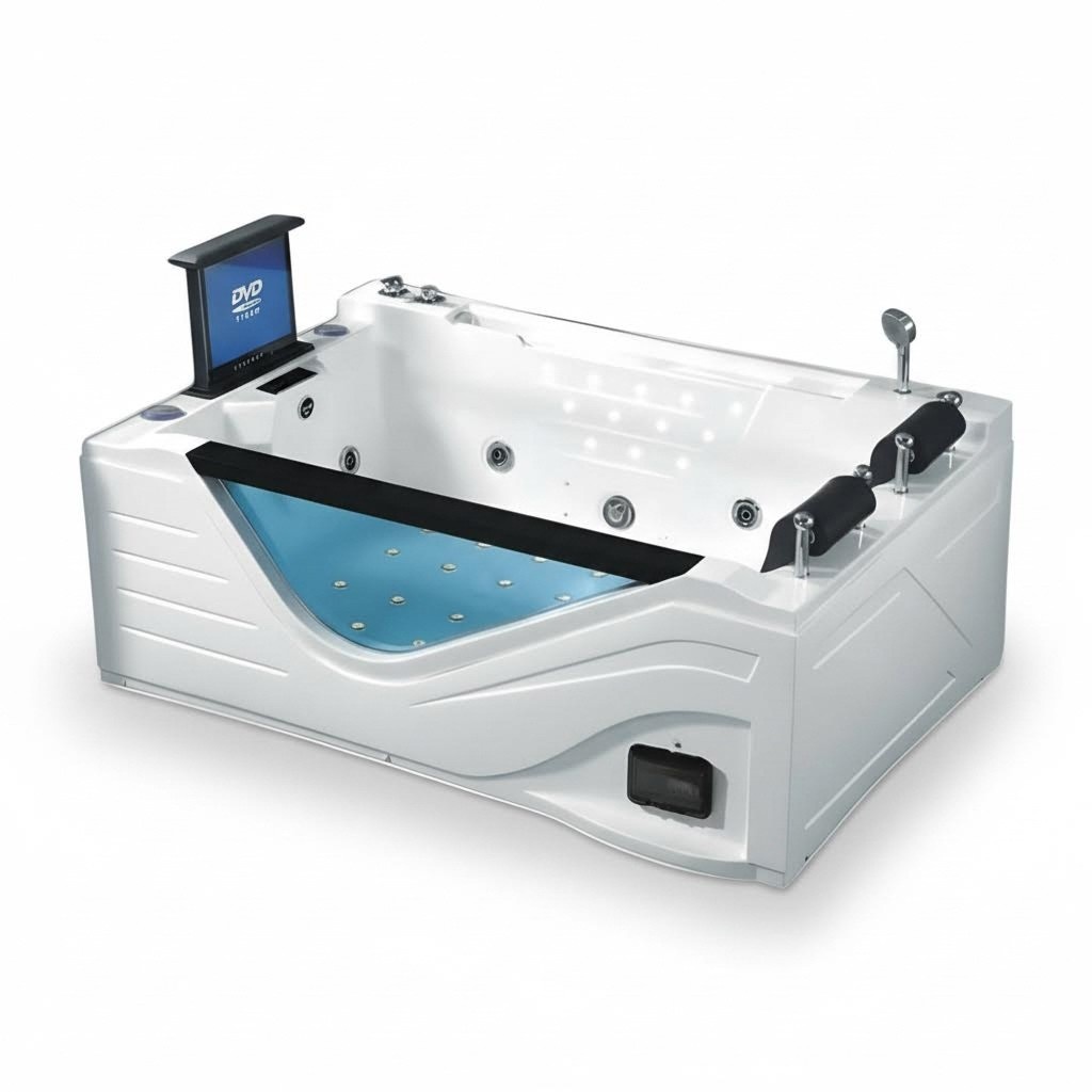 Luxuswanne Whirlpool Massagewanne Wellnesswanne Freistehende Wanne 195x130 cm