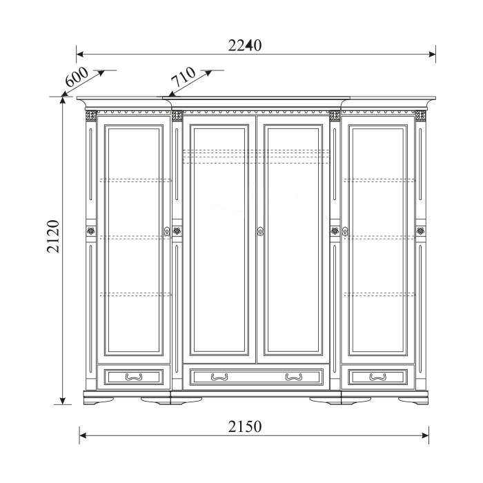 Klassische Schränke Schrank Schrankwand Kleiderschrank Massiv Holz Kolonial