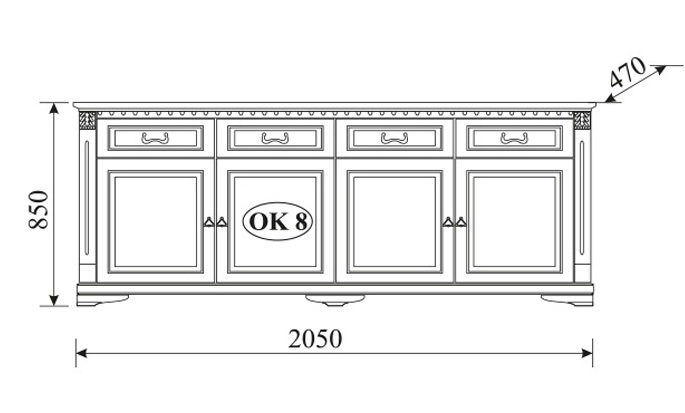 Klassisch Design Sideboard Kommode Kommoden Schrank Massiv Möbel Kolonial