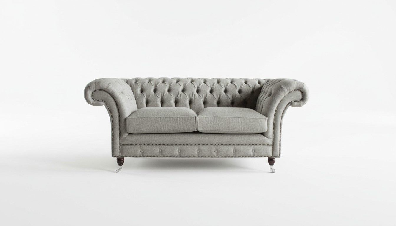 Sofa Couch Polster Design Sitz Sofas Zimmer Möbel Leder 2er Moderne Grau