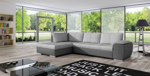 Schlafsofa Designer Sofa mit Bettfunktion + Bettkasten Ecksofa Couch Sofa