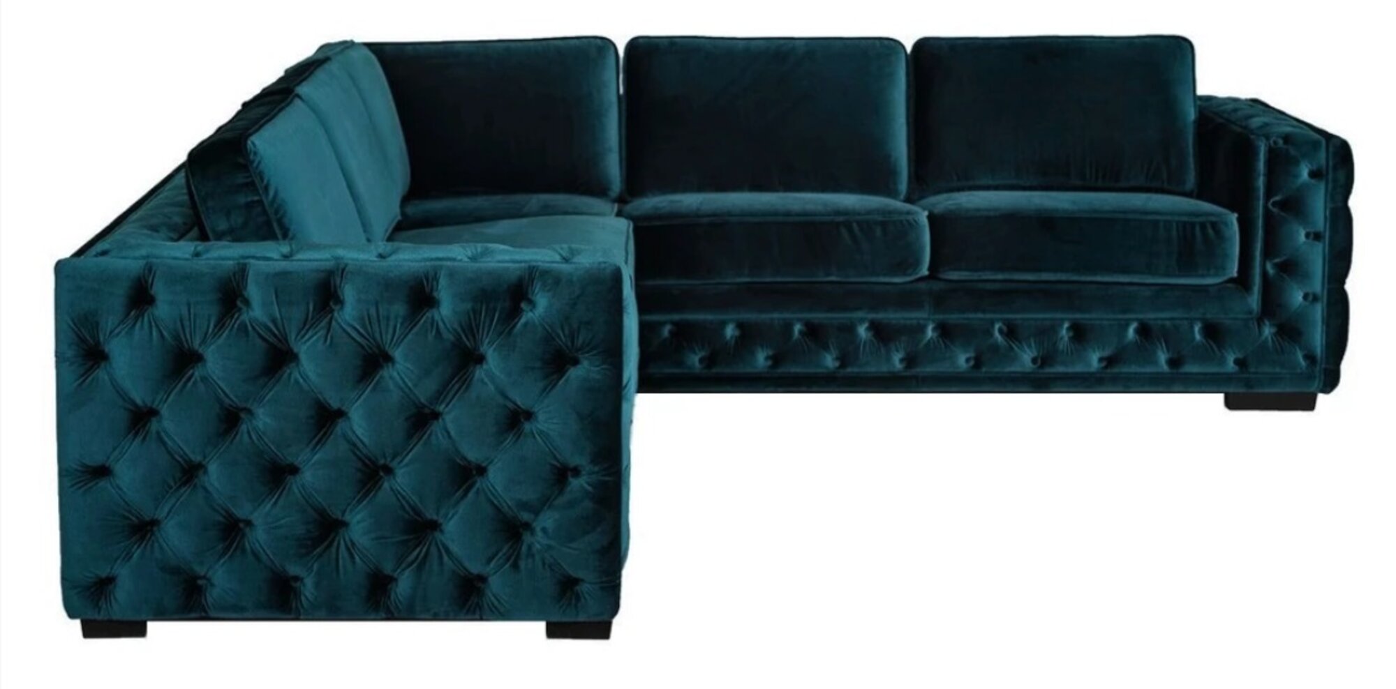 Grüne Ecksofa Wohnlandschaft Couch Eckgarnitur Polster Möbel Design Chesterfield