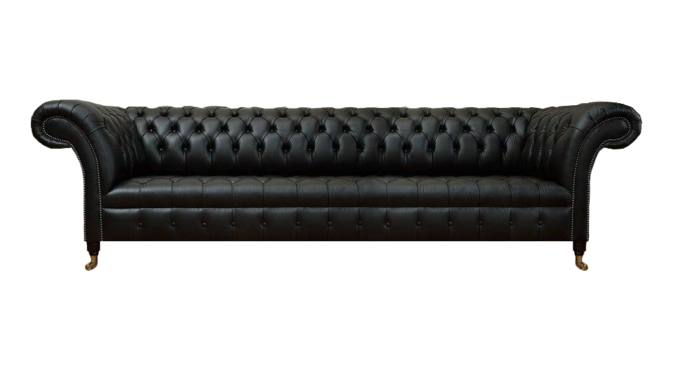 Chesterfield Wohnzimmer Sofa Viersitzer Couch Schwarz Designer Einrichtung