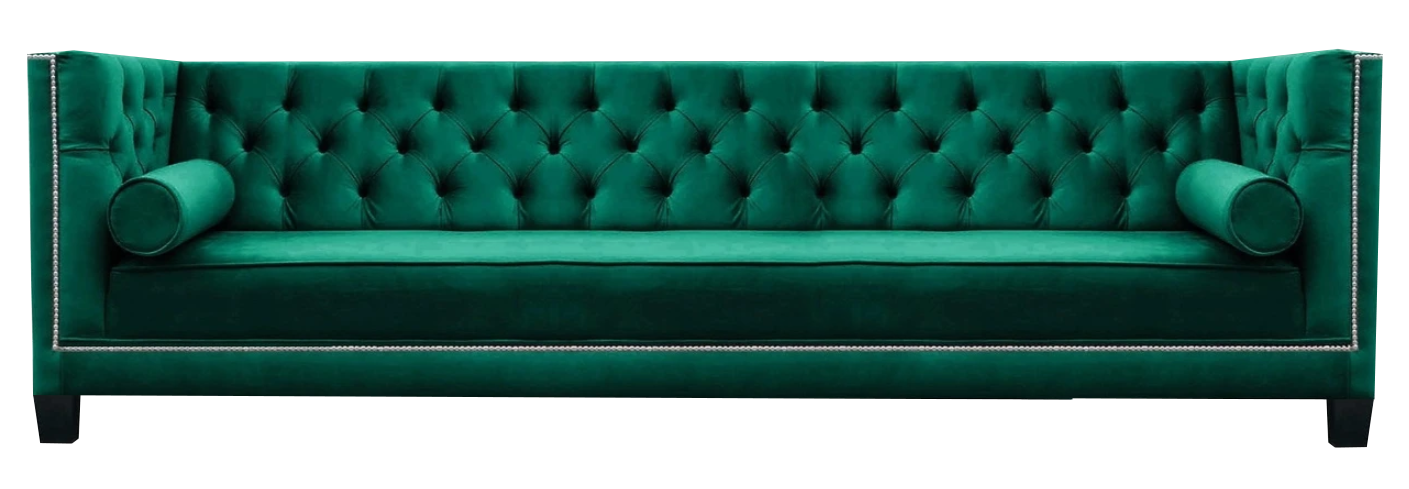 Wohnzimmer Luxus Viersitzer Sofa Couch Modern Grün Chesterfield Polstermöbel