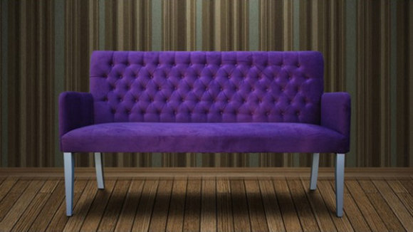 Violett Chesterfield Design Sofa Bank Couch Sitzbank Wartezimmer Wohnzimmer Büro