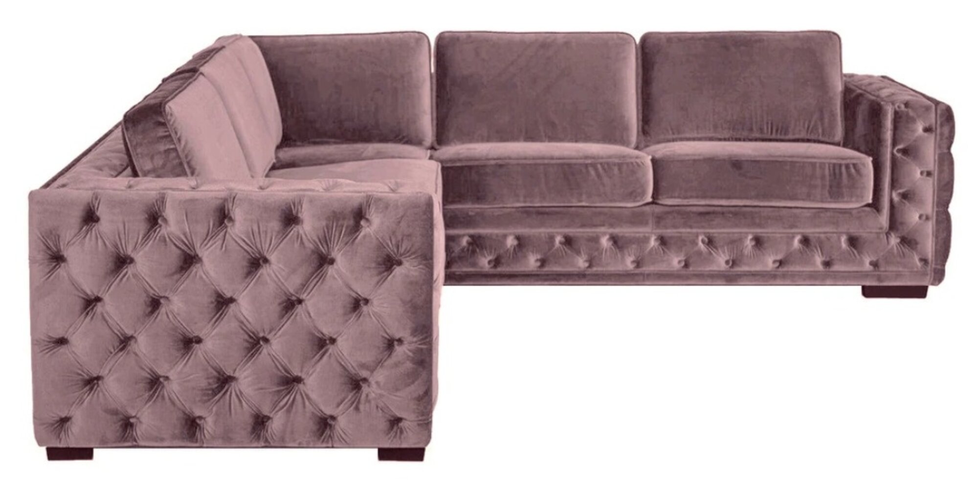 Ecksofa Rosa Samt Wohnlandschaft Couch Eckgarnitur Polster Altrosa Möbel Design