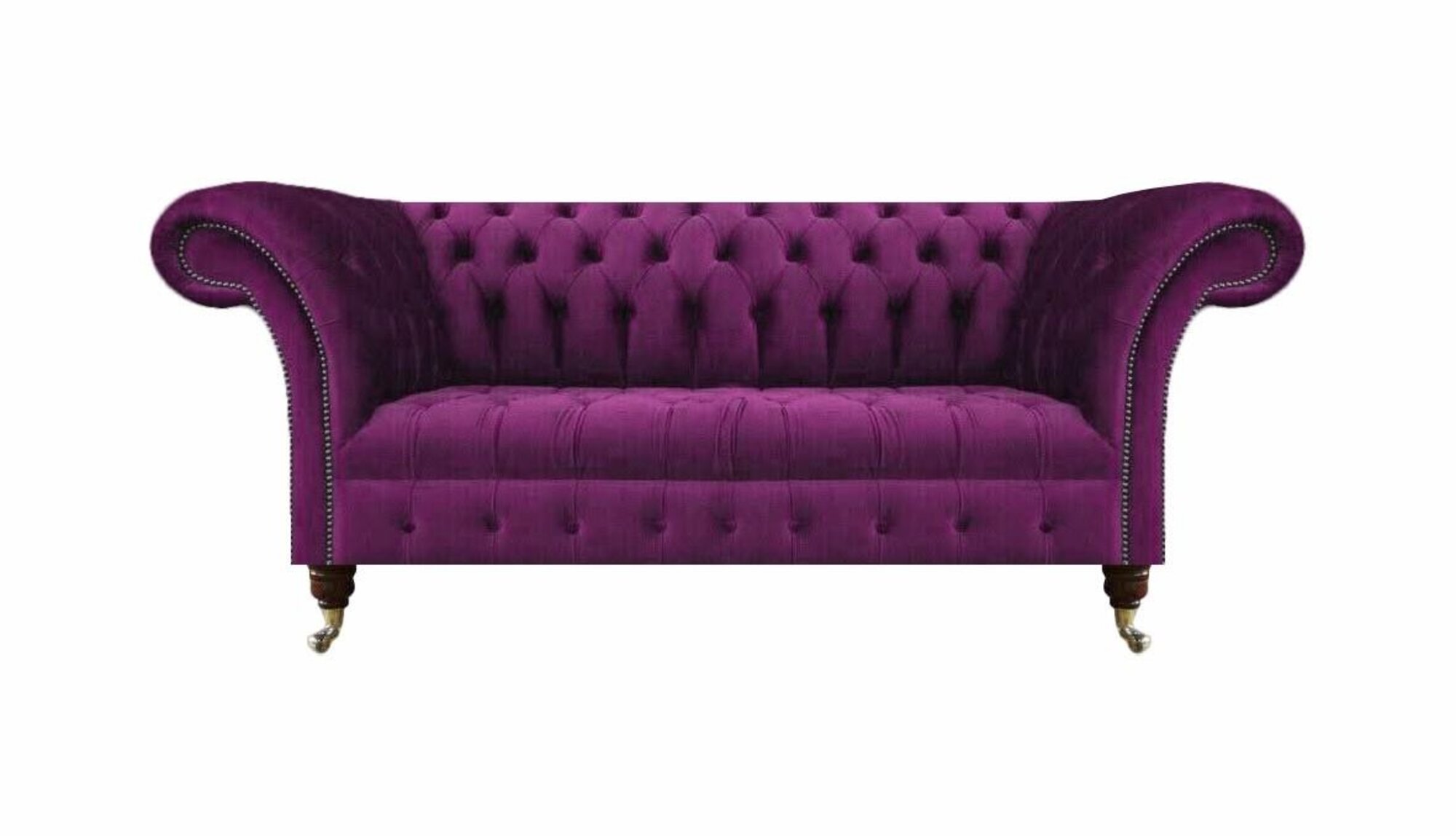 Chesterfield Luxus Lila Sitzmöbel Sofa Couch Dreisitze Textil Einrichtung