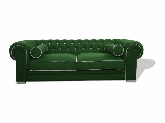 Chesterfield Sofa 3 SITZER Polster Designer Couchen Sofas Grün Velvet Garnitur