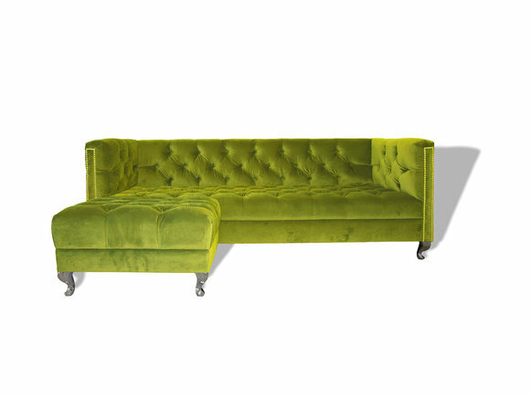 Chesterfield Sofa Polster Designer Couchen Sofas Garnitur Couch hellgrün SLIII