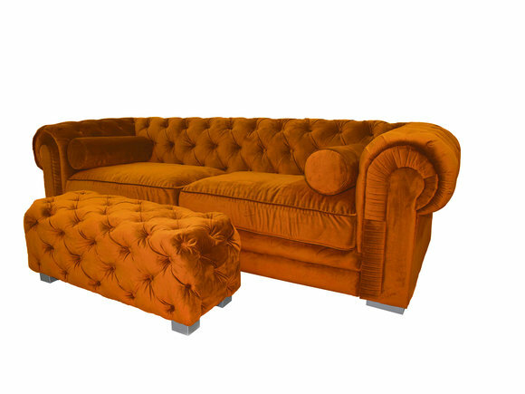 Chesterfield Sofa Polster Designer Couchen Sofas Orange Garnitur Couch SLIII