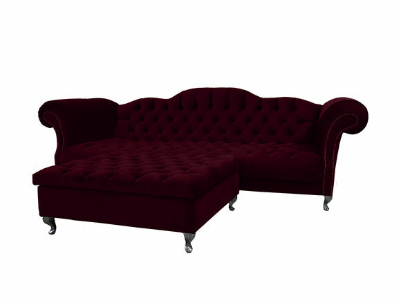 Chesterfield Dunkelviolett Sofa Polster Designer Couchen Modern Garnitur SLIII