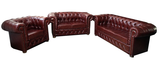 CHESTERFIELD 3+2+1 SET SITZER LEDERSOFA SOFAGARNITUR POLSTER COUCH BRAUN