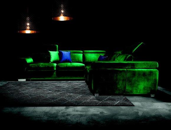 Elegante Designer Textil Stoff Couch Ecksofa Polster Garnitur Wohnlandschaft