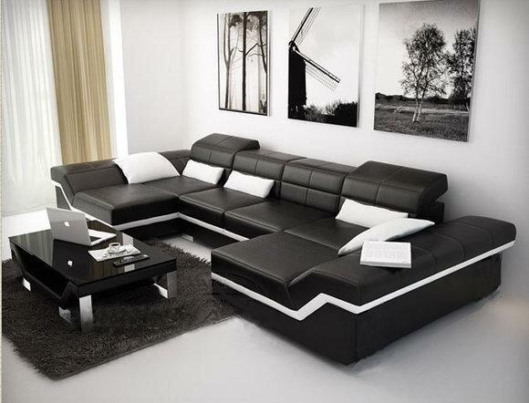 LEDERSOFA XXL SOFA ECKSOFA WOHNLANDSCHAFT NEU YORK V