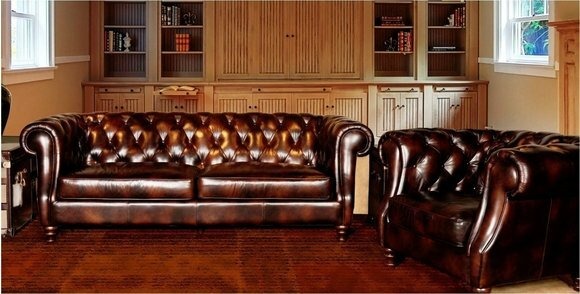 Chesterfield Big XXL Sofa Couch Leder Polster Garnitur BLACKPOOL