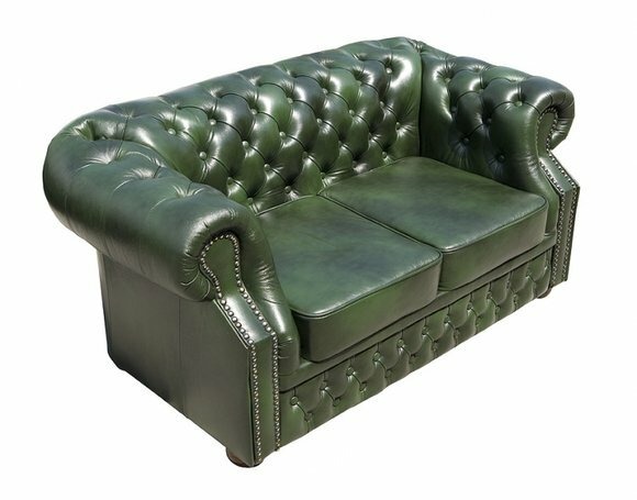 2 Sitzer Chesterfield Sofagarnitur Ledersofa Textil Stoff Polster Couch