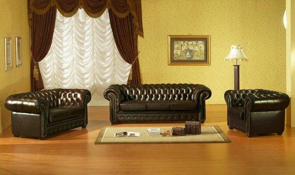 Chesterfield Sofagarnitur Polster Couch Sofa Garnitur Set 3+2+1 Textil