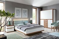 Klassisches Bett Beleuchtung Betten Ehebett Doppelbett Holzbett Landhaus - Model