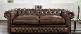 Chesterfield 3 Sitzer Big Sofa Couch Textil Samt Polster Sofas Leder