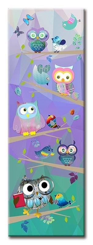 Kinderzimmer Abstrakt Bild Bilder für Kids Kunstdruck Bunt Eule Farbenfroh
