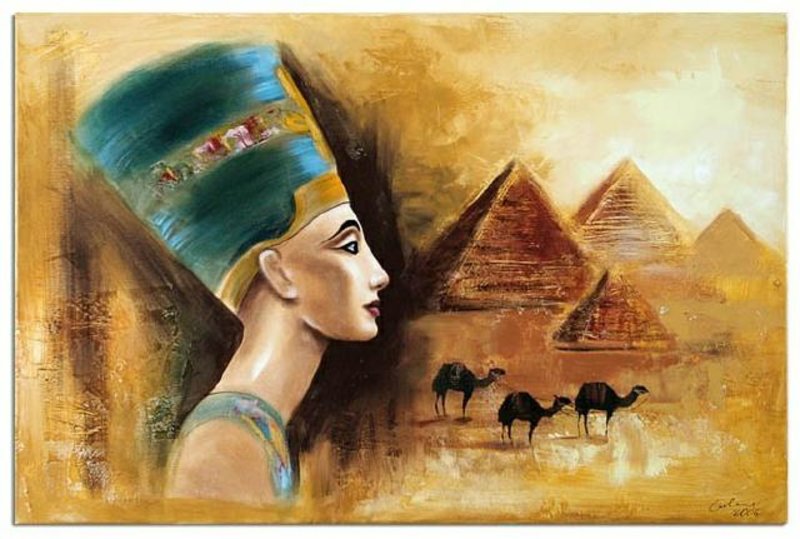 Ägypten Kleopatra Pyramiden Ölbild Gemälde Leinwand Ölbild Bild Bilder