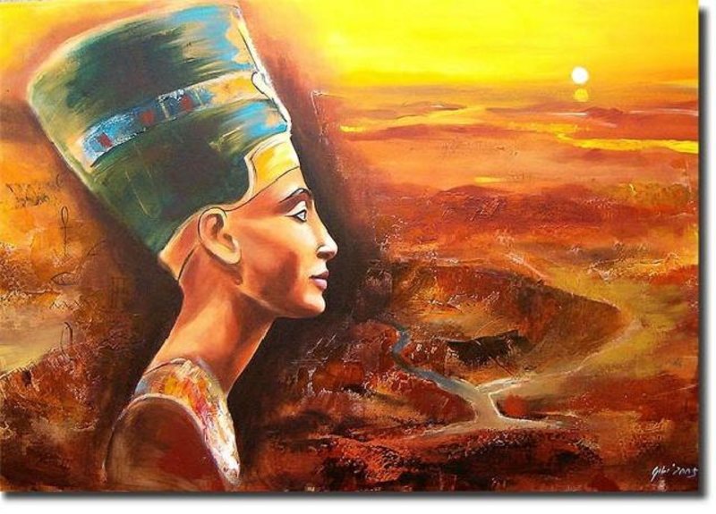 Ägypten Kleaopatra Keilrahmen Ölbild Gemälde Leinwand Ölbild Bild