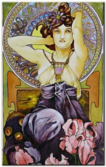 ALFONS MUCHA OLBILD 60x90cm Ölbild Ölbilder Berühmte Künstler