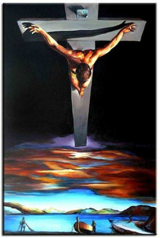 Salvador Dali Kruzifix II Ölbilder Gemälde Leinwand Ölbild Bild Bilder G00349
