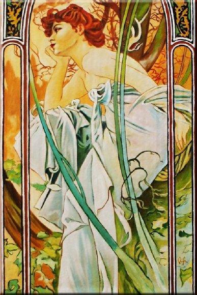 Alfons Mucha Ölbild Gemälde Leinwand Ölbild Bild inkls. Keilrahmen Bilder