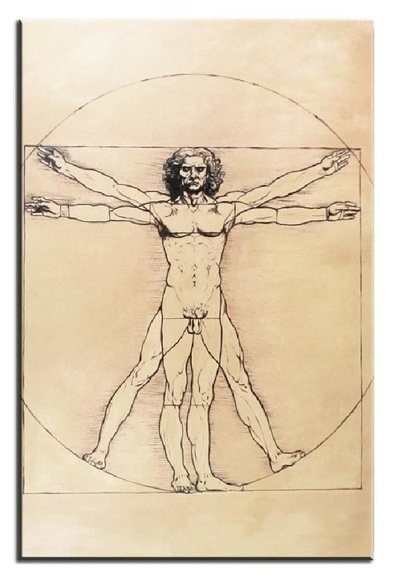 LEONARDO DA VINCIS "VITRUVIAN MANN" GEMÄLDE LEINWAND ÖLBILD