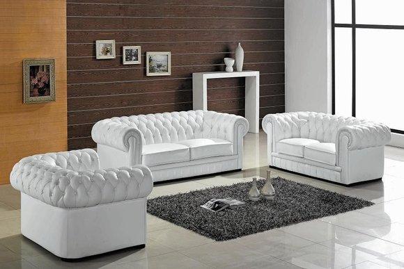 Edle Designer Polster Sofa Couch Garnitur Leder Sofas Couchen 3+2+1