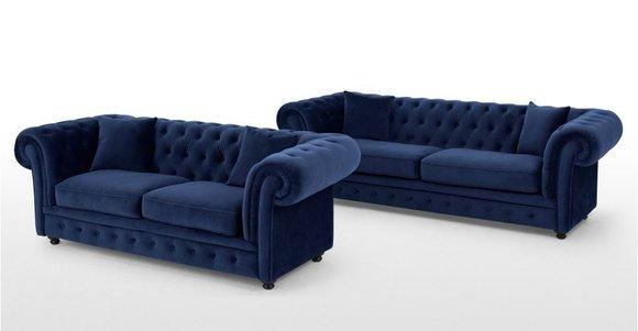 Designer Luxus Edle Chesterfield Couch Sofa Sofas Couchen Garnitur Stoff