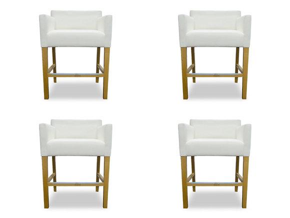 4x Bar Hocker Barhocker Tresen Bar Stuhl Set Stühle Polster Sitz Garnitur