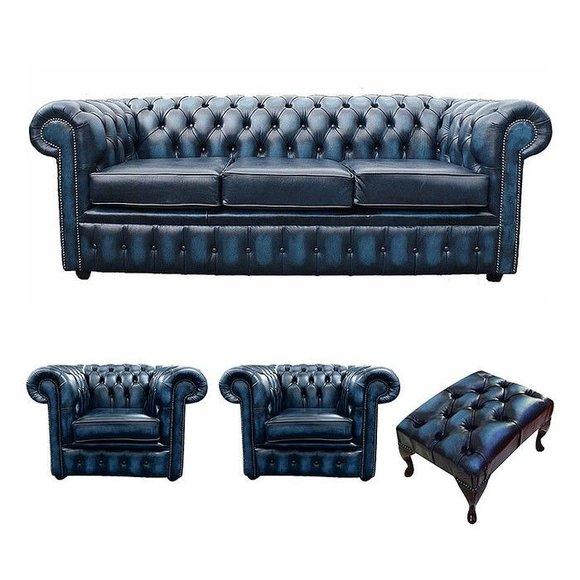 Sofagarnitur Chesterfield Design Set Polster Couch Dekor Garnituren Leder