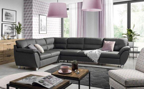 Wohnlandschaft Schlafsofa U Form Stoff Textil Sofa Couch Polster Eck