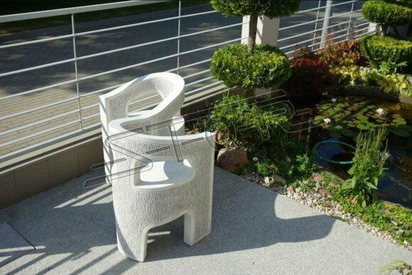 Antik Stil Stein Sessel Bank Stuhl Garten Terrase Edler Dekor Design Thron