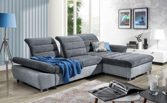 Ecksofa Wohnlandschaft Moderne Textil Eck Couch Garnitur Polster Ecke