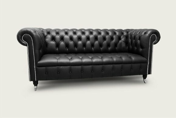 Chesterfield 3 Sitzer Design Couch Sofa Polster Sitz Leder Stoff Luxus