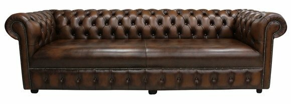 XXL 4 Sitzer Polster Couch Antik Stil Leder Textil Stoff Sofa Big Sofas