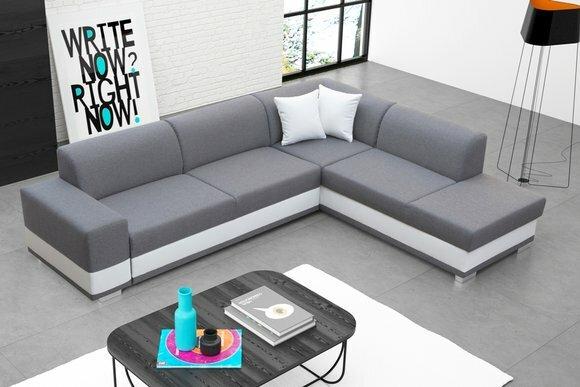 Polstersofa Loungesofa Sitzgruppe Couch Wohnzimmer mit Kissen L-Form Sofa