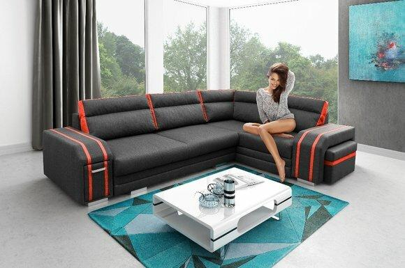 Polstersofa Loungesofa Couch Sitzgruppe Wohnzimmer Kissen Sofa Ecksofa