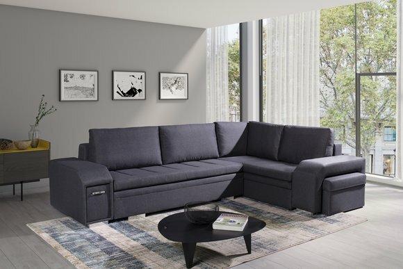 Polstersofa Loungesofa Couch Sitzgruppe Wohnzimmer mit Kissen L-Form Sofa