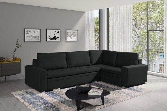 Moderne Ecksofa Wohnzimmer Textil Stoff Schlafsofa Couch Wohnlandschaft