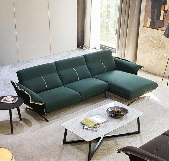 Italienische Design Möbel Wohnzimmer Textil Ecksofa Couch Polster Eck