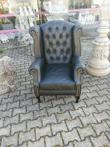 Sessel Ohrensessel Chestefield Stuhl Sitz Polster Couch Lounge Echt