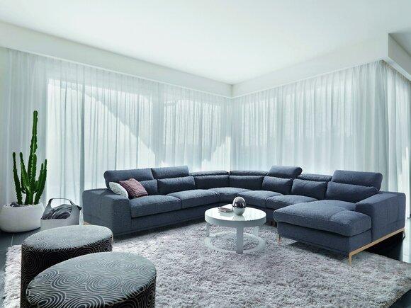 Wohnlandschaft Design Polster Couch U Form Sofas Couchen Textil Luxus